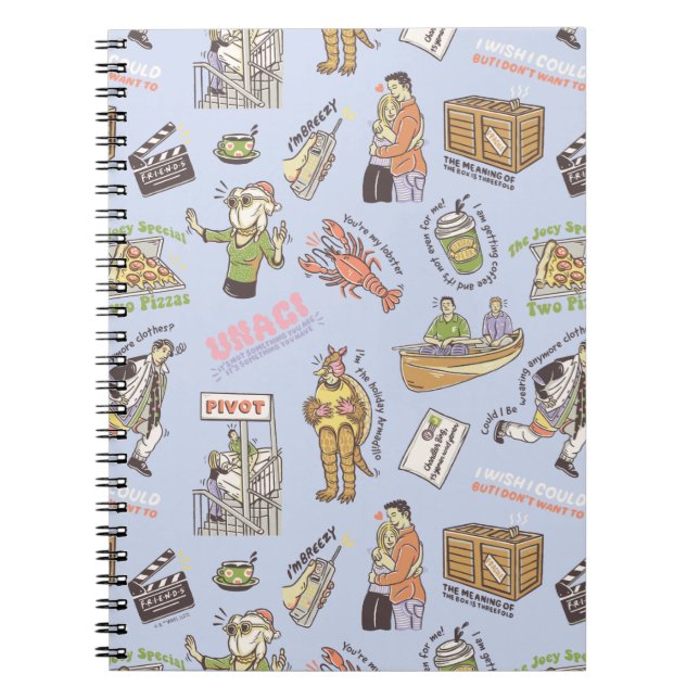 Cuaderno Patrón de dibujos animados coloridos FRIENDS™ (Frente)
