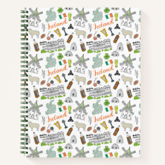 Cuaderno Patrón de dibujos animados de Irlanda