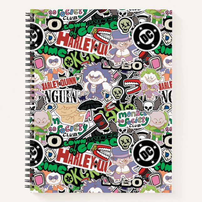 Cuaderno Patrón de dibujos animados de supervillanos de DC (Anverso)