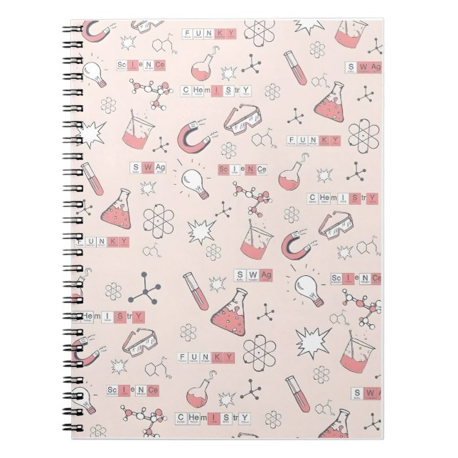 Cuaderno Patrón de dibujos animados para la ciencia (Frente)