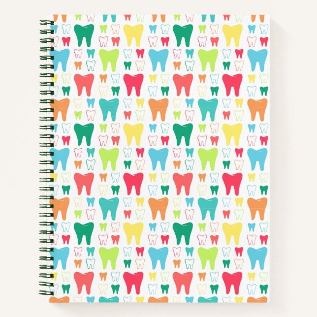 Cuaderno Patrón de dientes coloridos (Anverso)