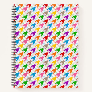 Cuaderno Patrón de dientes de perro colorido blanco