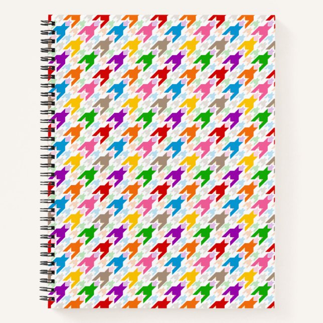 Cuaderno Patrón de dientes de perro colorido blanco  (Anverso)