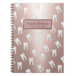 Cuaderno Patrón de dientes Odontología Odontología Rosa 