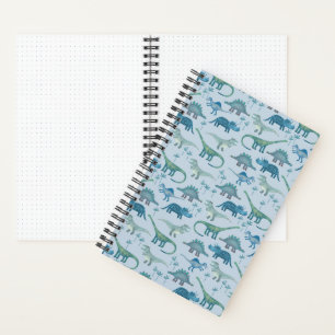 Cuaderno Patrón de dinosaurio azul