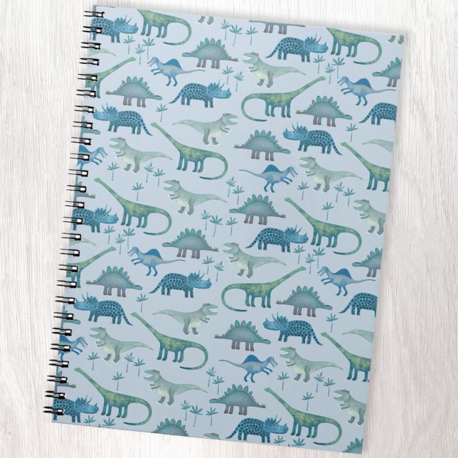 Cuaderno Patrón de dinosaurio azul (Subido por el creador)