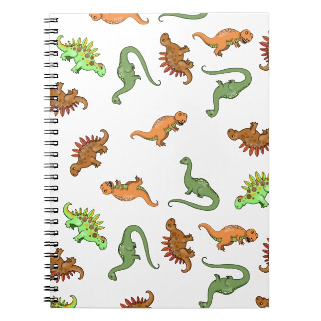 Cuaderno Patrón de dinosaurio lindo (Frente)