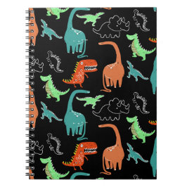 Cuaderno patrón de dinosaurio personalizado brillante dibuj