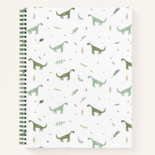 Cuaderno Patrón de dinosaurio verde lindo
