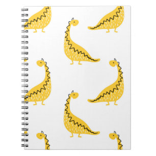 Cuaderno Patrón de dinosaurios amarillos sin fisuras. Funny