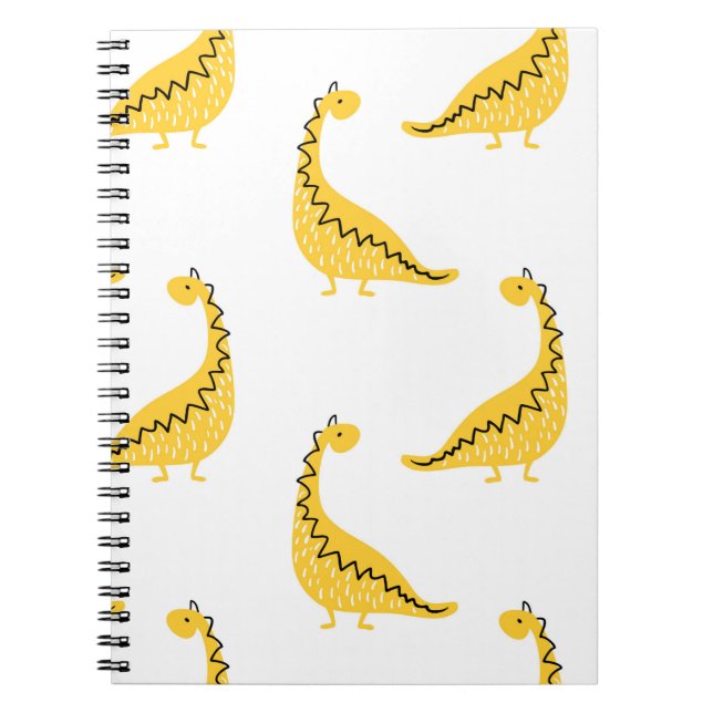 Cuaderno Patrón de dinosaurios amarillos sin fisuras. Funny (Frente)