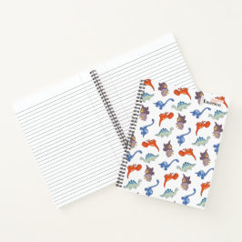 Cuaderno Patrón de dinosaurios coloridos y adorables con no
