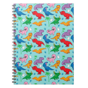 Cuaderno Patrón de dinosaurios curados