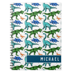 Cuaderno Patrón de dinosaurios divertidos Niños Escuela d