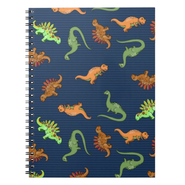 Cuaderno Patrón de dinosaurios lindos (Frente)