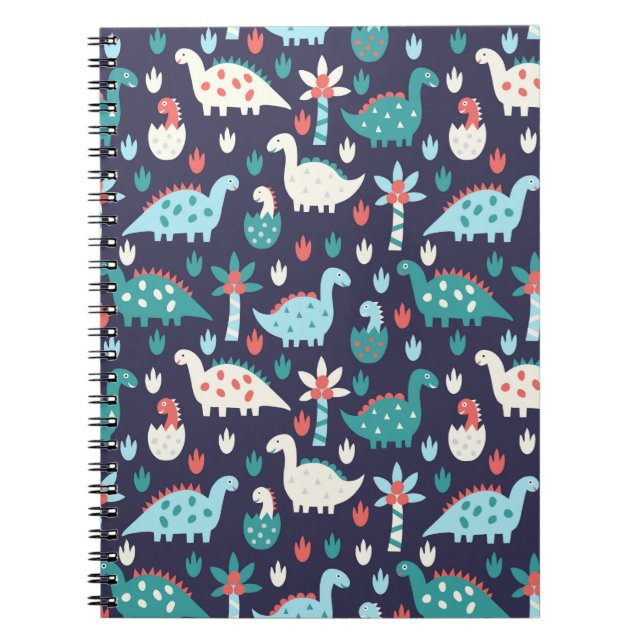 Cuaderno Patrón de dinosaurios sin fisuras (Frente)