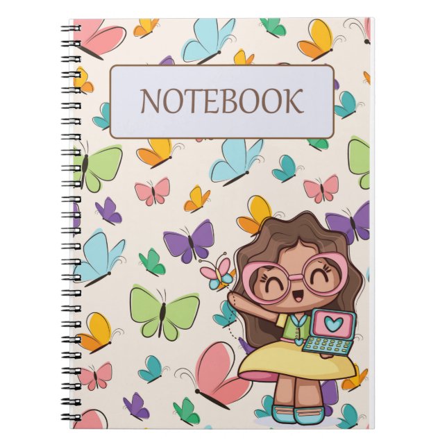Cuaderno patrón de diseño de mariposa (Frente)