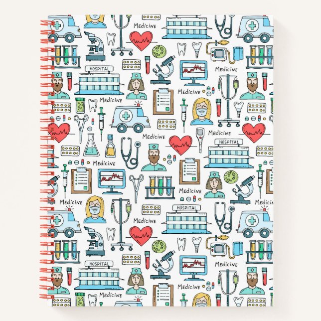 Cuaderno Patrón de diseño médico (Anverso)