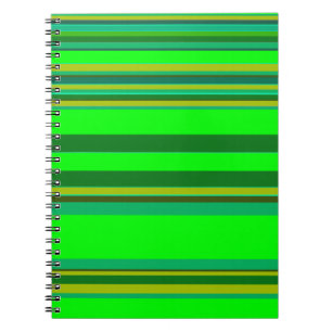Cuaderno Patrón de diseño personalizado de franja verde col
