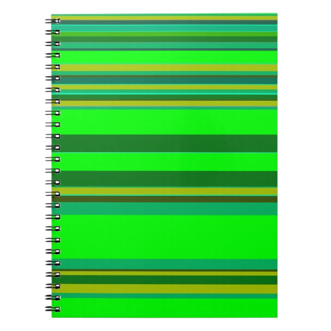Cuaderno Patrón de diseño personalizado de franja verde col (Frente)