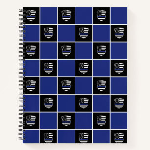 Cuaderno Patrón de distintivo delgado de la línea azul del