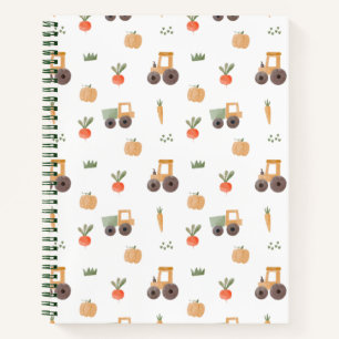 Cuaderno Patrón de diversión de acuarela de jardín de granj