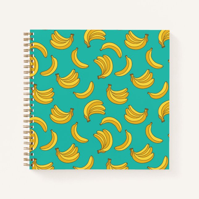 Cuaderno Patrón de diversión de la fruta de la banana (Anverso)