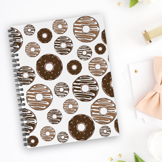 Cuaderno Patrón de donut, donuts de chocolate, donuts de ca (Subido por el creador)