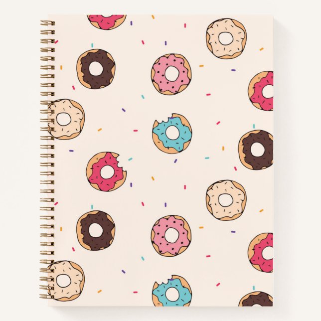 Cuaderno Patrón de donut dulce de azúcar (Anverso)