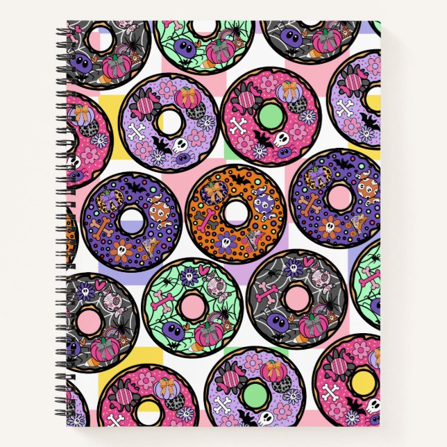 Cuaderno Patrón de donuts de Halloween con adormecimientos  (Anverso)