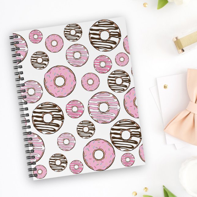 Cuaderno Patrón De Donuts, Donuts Rosados, Donuts Blancos (Subido por el creador)