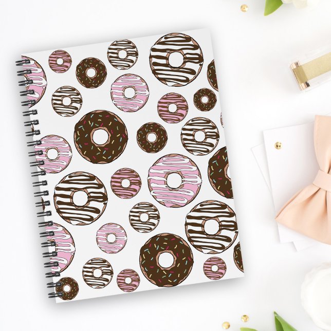 Cuaderno Patrón De Donuts, Donuts Rosados, Donuts Marrones (Subido por el creador)