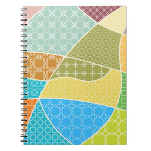 Cuaderno Patrón de doodle colorido abstracto en estilo mosa