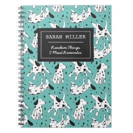 Cuaderno Patrón de doodle dálmata personalizado Perro amant
