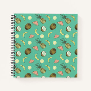 Cuaderno Patrón de Doodle de Fruta Tropical