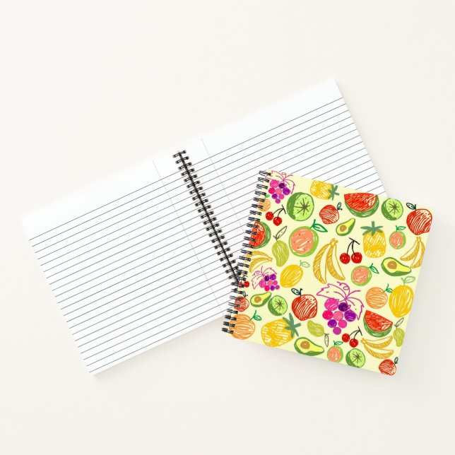 Cuaderno Patrón de Doodle de Fruta Variado (Interior)
