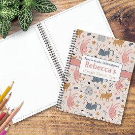 Cuaderno Patrón de Doodle de gato lúgubre Aventuras poco at