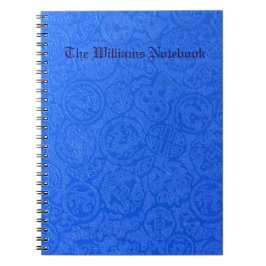 Cuaderno Patrón de Doodle de resumen azul