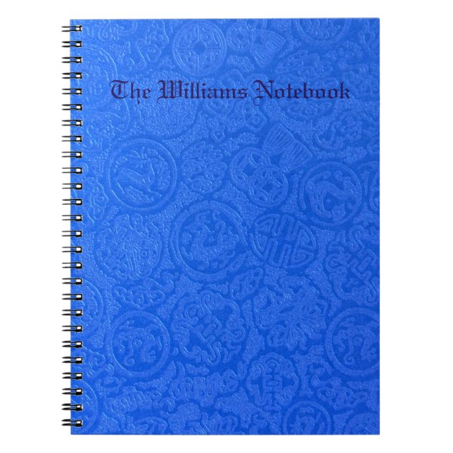 Cuaderno Patrón de Doodle de resumen azul (Frente)