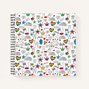 Cuaderno Patrón de Doodle del Orgullo Gay