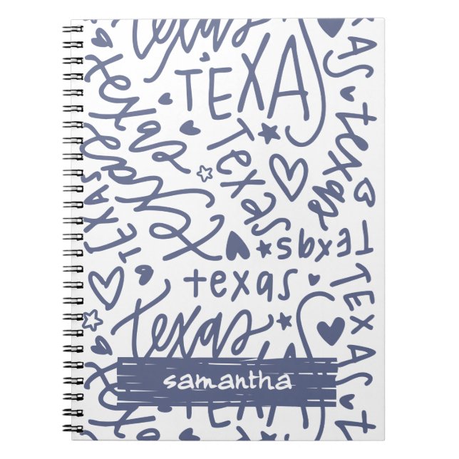 Cuaderno Patrón de Doodle Dusky Purple Texas (Frente)