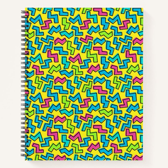 Cuaderno Patrón de doodle retro neón de 80/90 (Anverso)