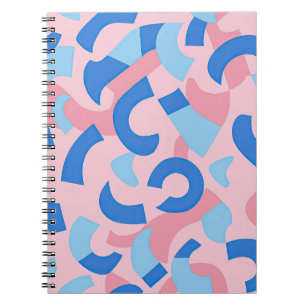 Cuaderno Patrón de Doodle rosa y azul
