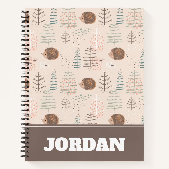 Cuaderno Patrón de edgehog de Cuadros Woodland (Anverso)