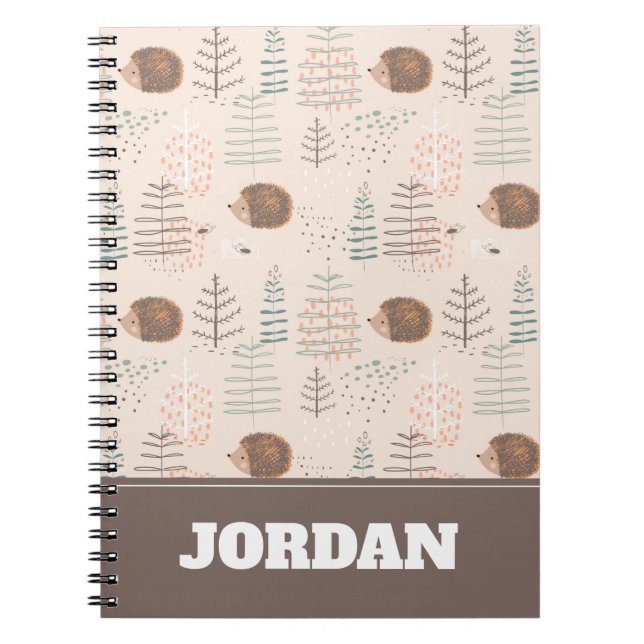 Cuaderno Patrón de edgehog de Cuadros Woodland (Frente)