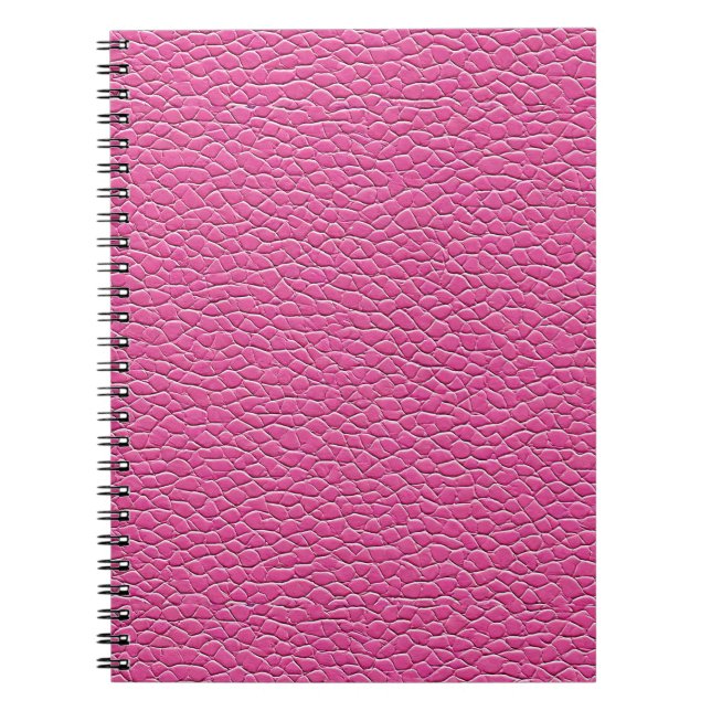 Cuaderno patrón de efecto de cuero rosa (Frente)