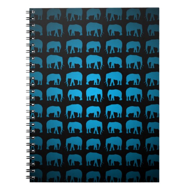 Cuaderno Patrón de Elefante Azul (Frente)