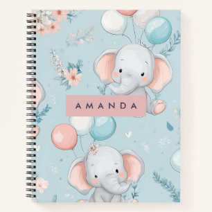 Cuaderno Patrón de elefante para bebés capilar