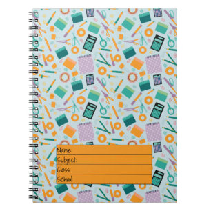 Cuaderno Patrón de elementos escolares