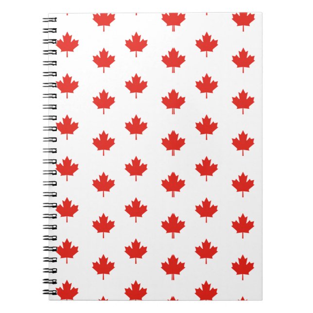Cuaderno Patrón de emblema de bandera de Canadá de hoja de  (Frente)